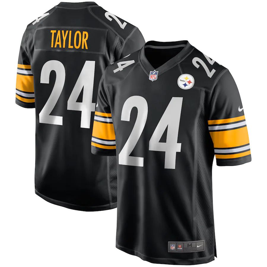 Men Pittsburgh Steelers #24 Ike Taylor Nike Black Game Retired Player NFL Jersey